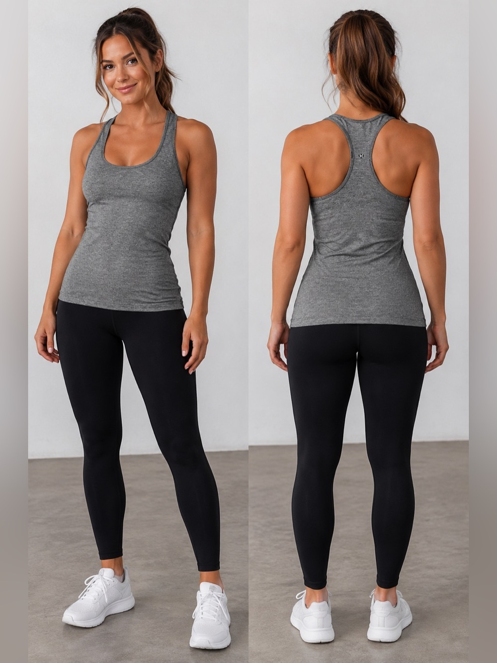 Lululemon Athletica Light Grey Marble Cool Racerback Tank Top
